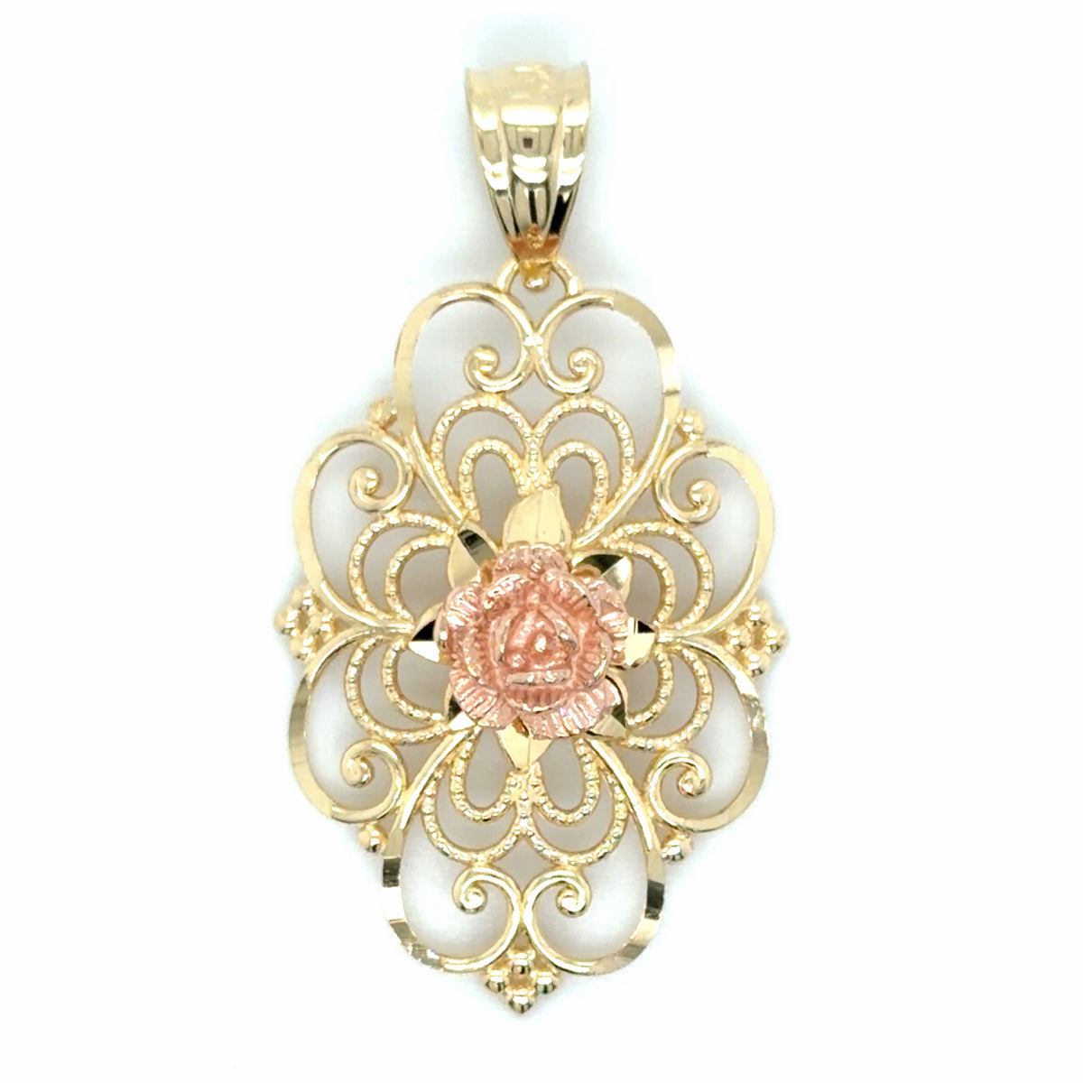 Estate Two-Tone Gold Filigree Pendant