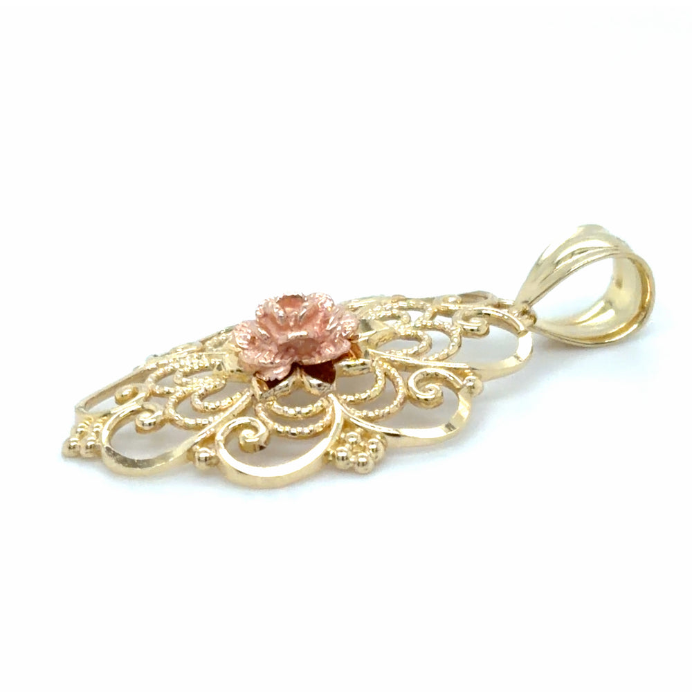 Estate Two-Tone Gold Filigree Pendant