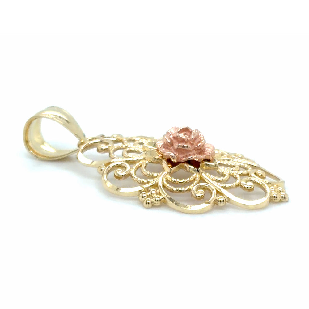 Estate Two-Tone Gold Filigree Pendant