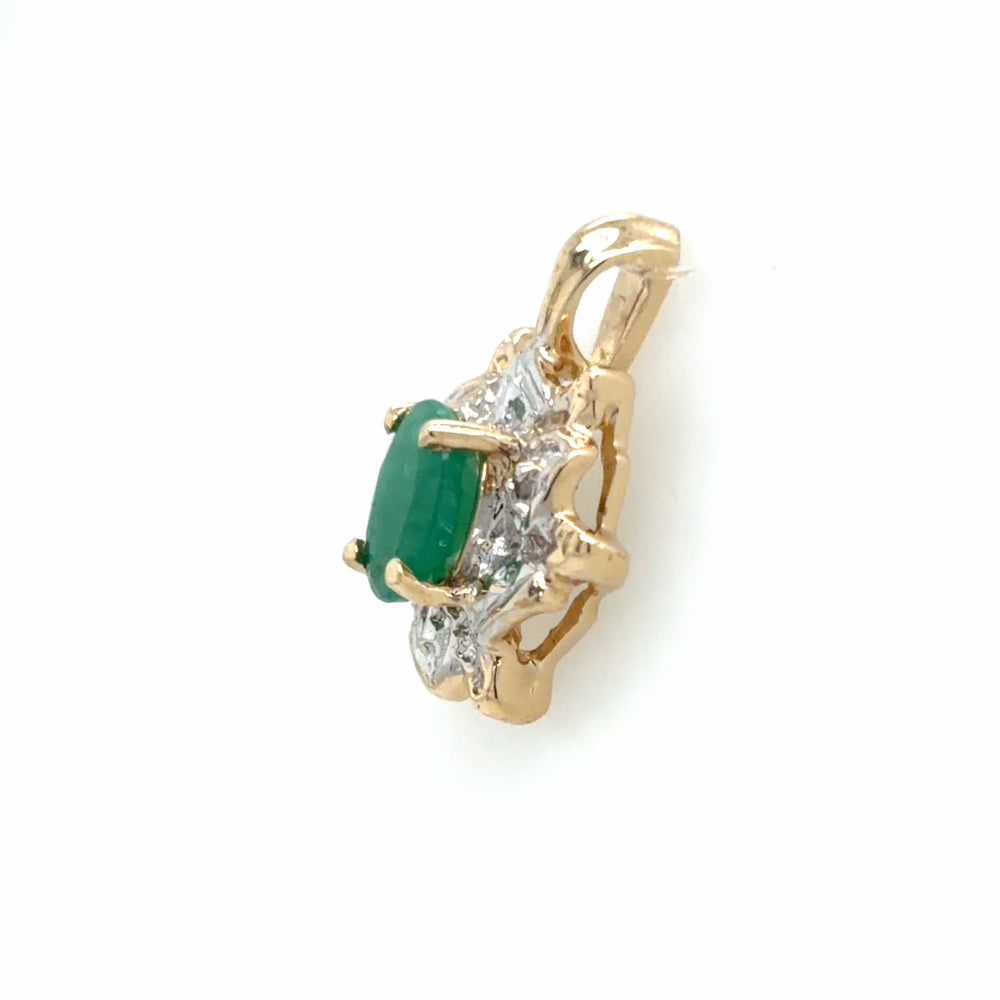 Estate Emerald & Diamond Pendant
