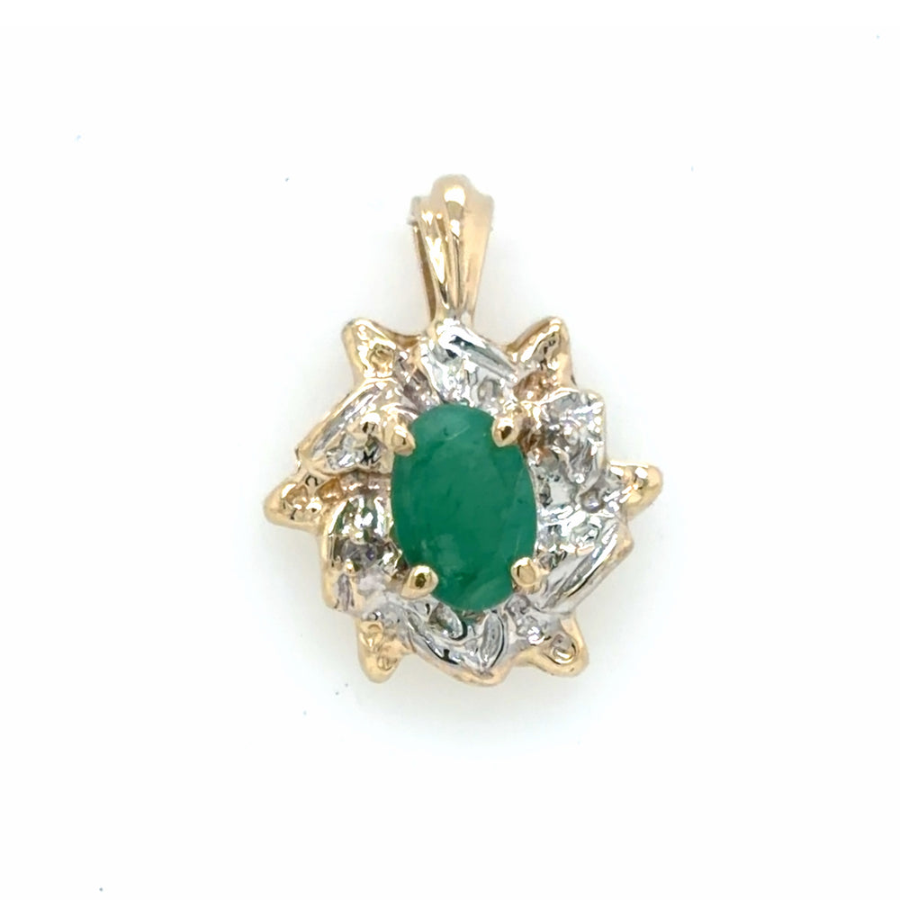 Estate Emerald & Diamond Pendant