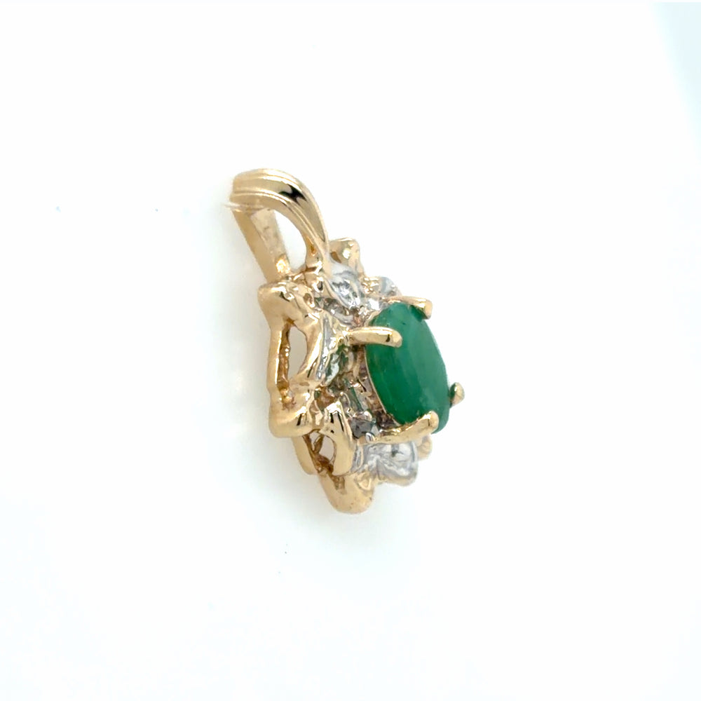 Estate Emerald & Diamond Pendant