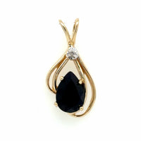 Estate Black Sapphire Pendant