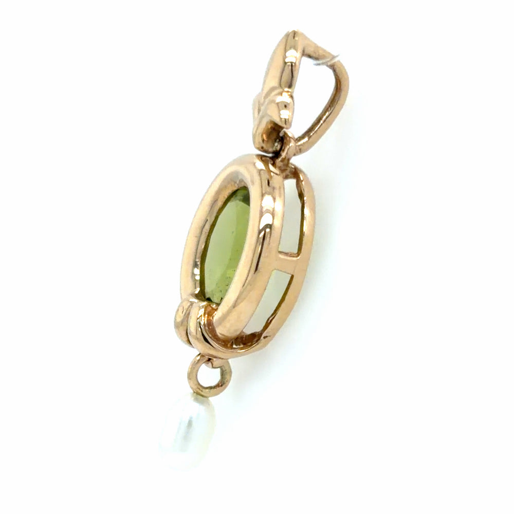 Estate Peridot & Pearl Pendant