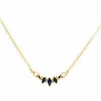 Estate Sapphire & Diamond Curved Bar Necklace