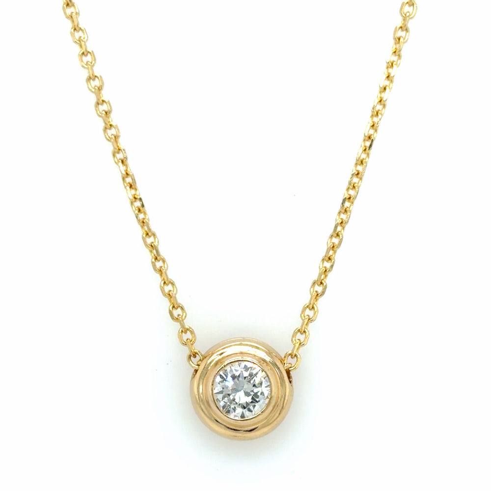 Estate 0.50 carat Bezel Set Diamond Necklace