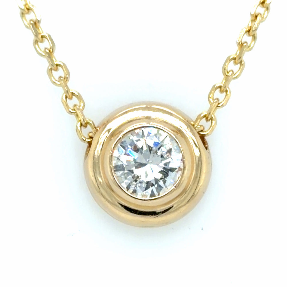 Estate 0.50 carat Bezel Set Diamond Necklace
