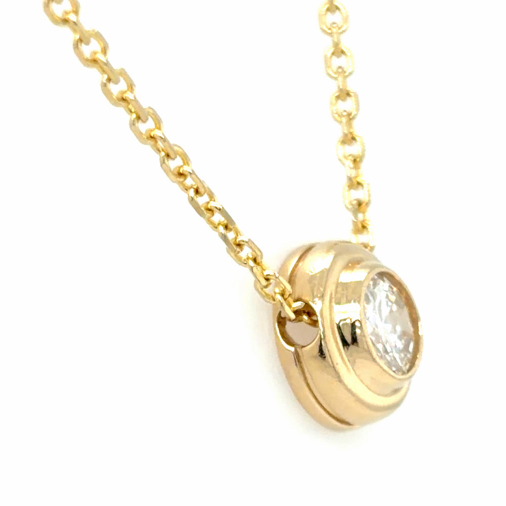 Estate 0.50 carat Bezel Set Diamond Necklace