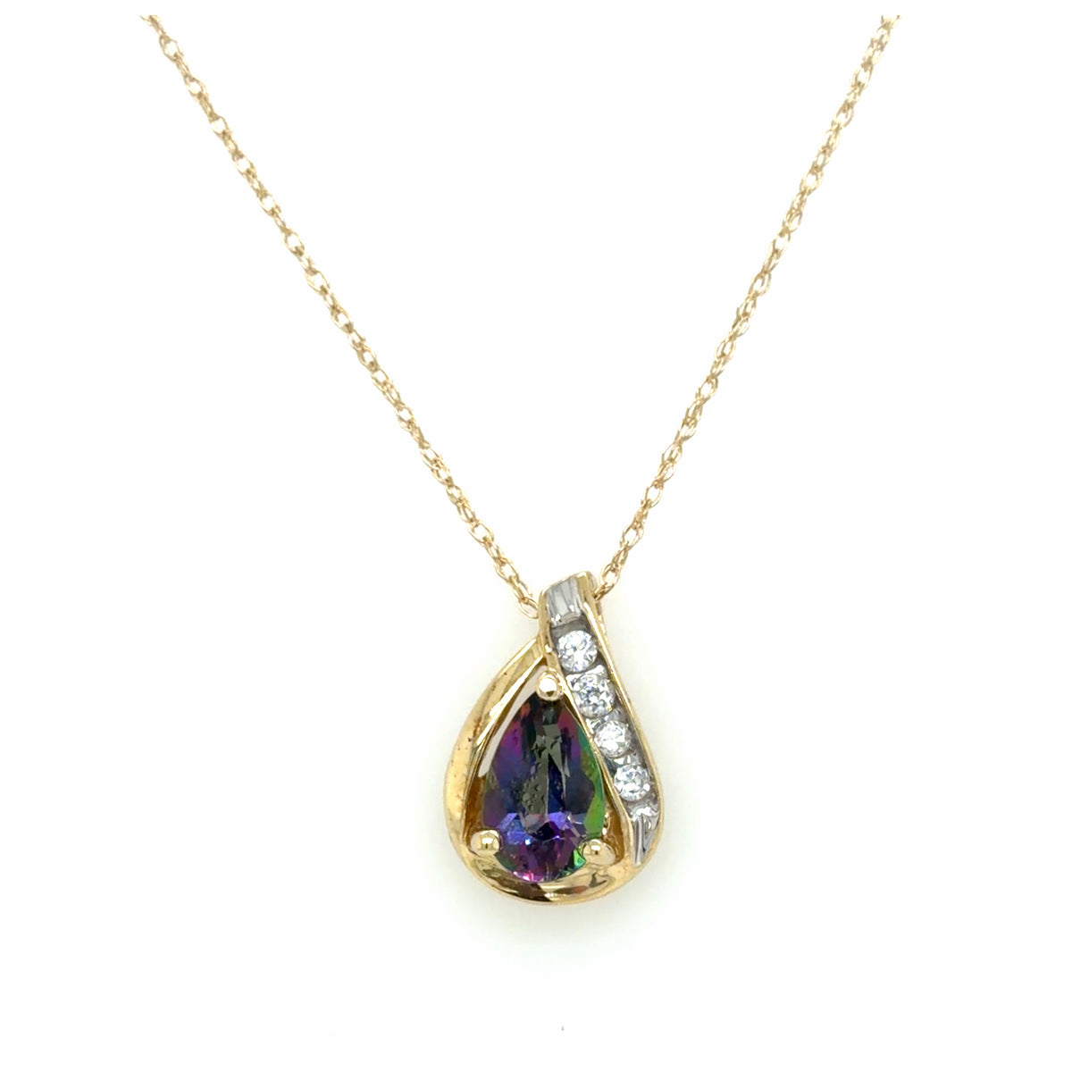 Estate Mystic Topaz Pendant Necklace