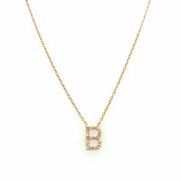 Estate Diamond "B" Initial Necklace