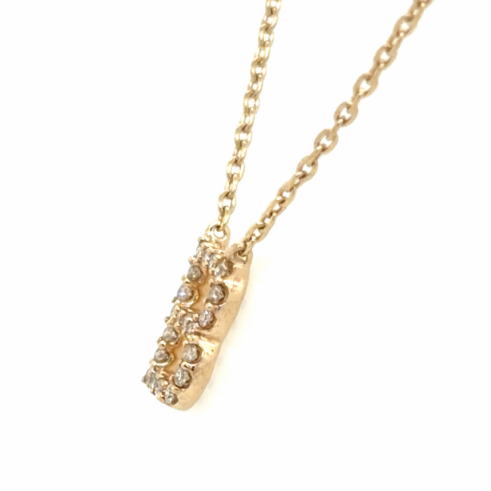 Estate Diamond "B" Initial Necklace