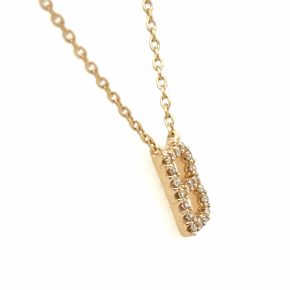 Estate Diamond "B" Initial Necklace