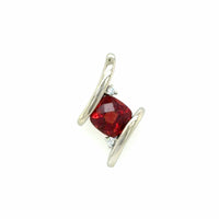Estate Garnet in White Gold Pendant