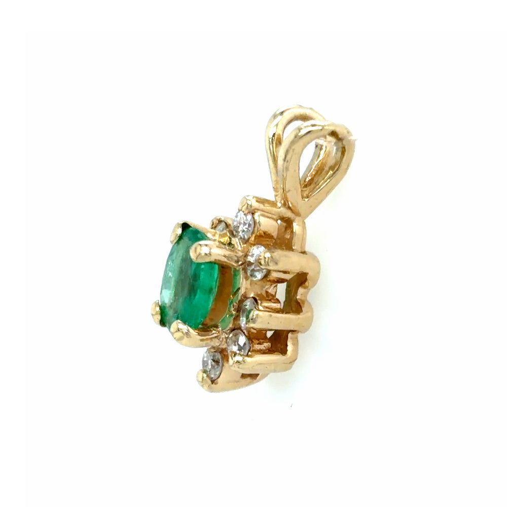 Estate Emerald & Diamond Pendant