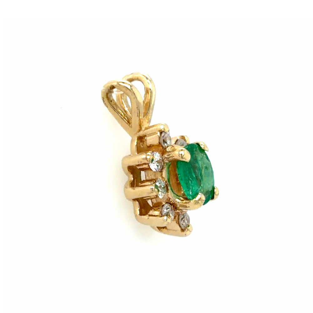 Estate Emerald & Diamond Pendant