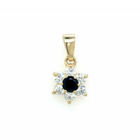 Estate Blue & White Sapphire Flower Pendant