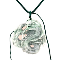 Estate Carved Green Serpent Pendant