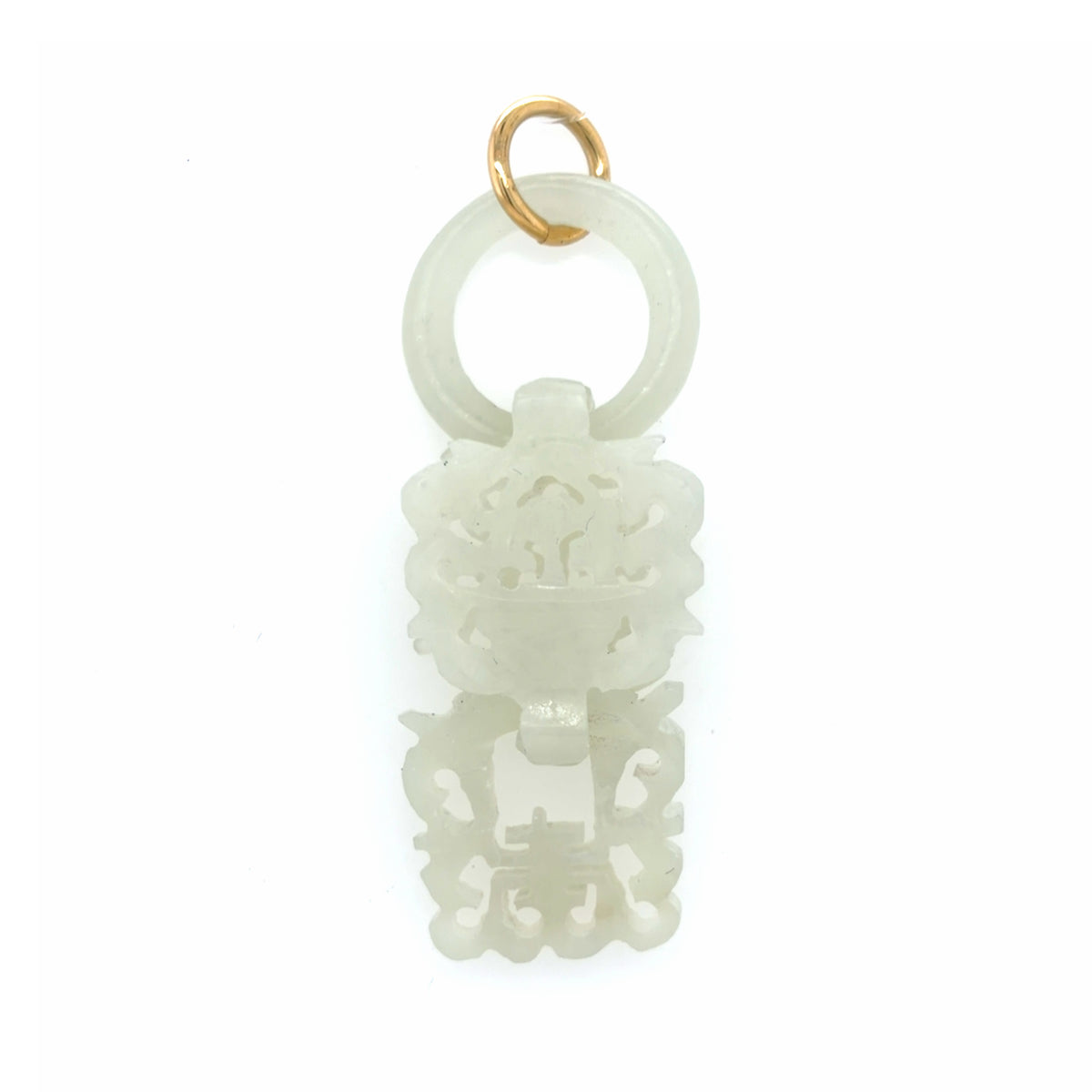 Estate Carved White Jade Pendant
