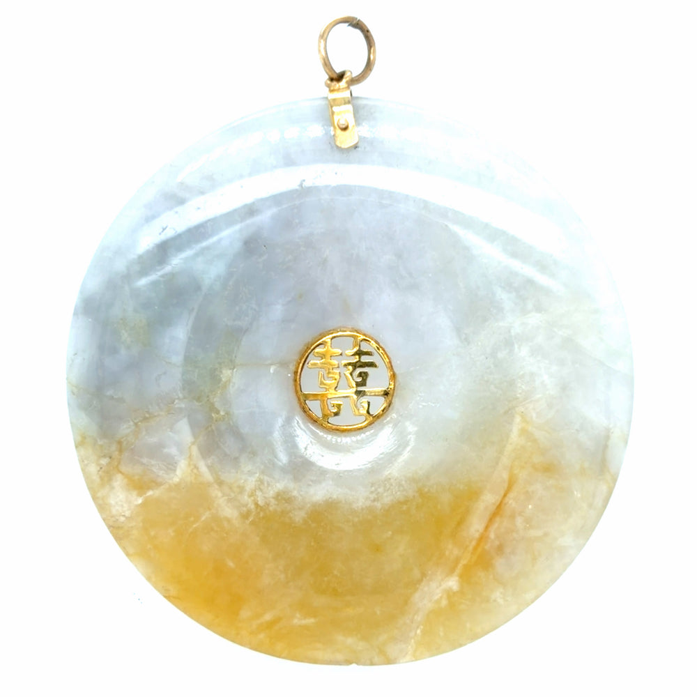 Estate Multi-Color Jade Circle Pendant