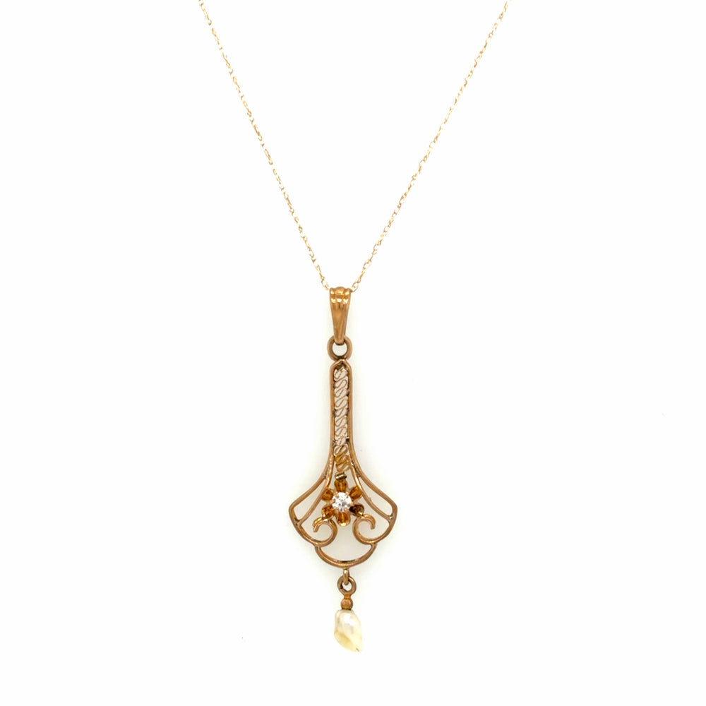 Estate Baroque Pearl Art Nouveau Style Necklace