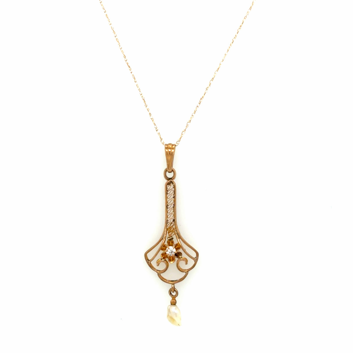 Estate Baroque Pearl Art Nouveau Style Necklace