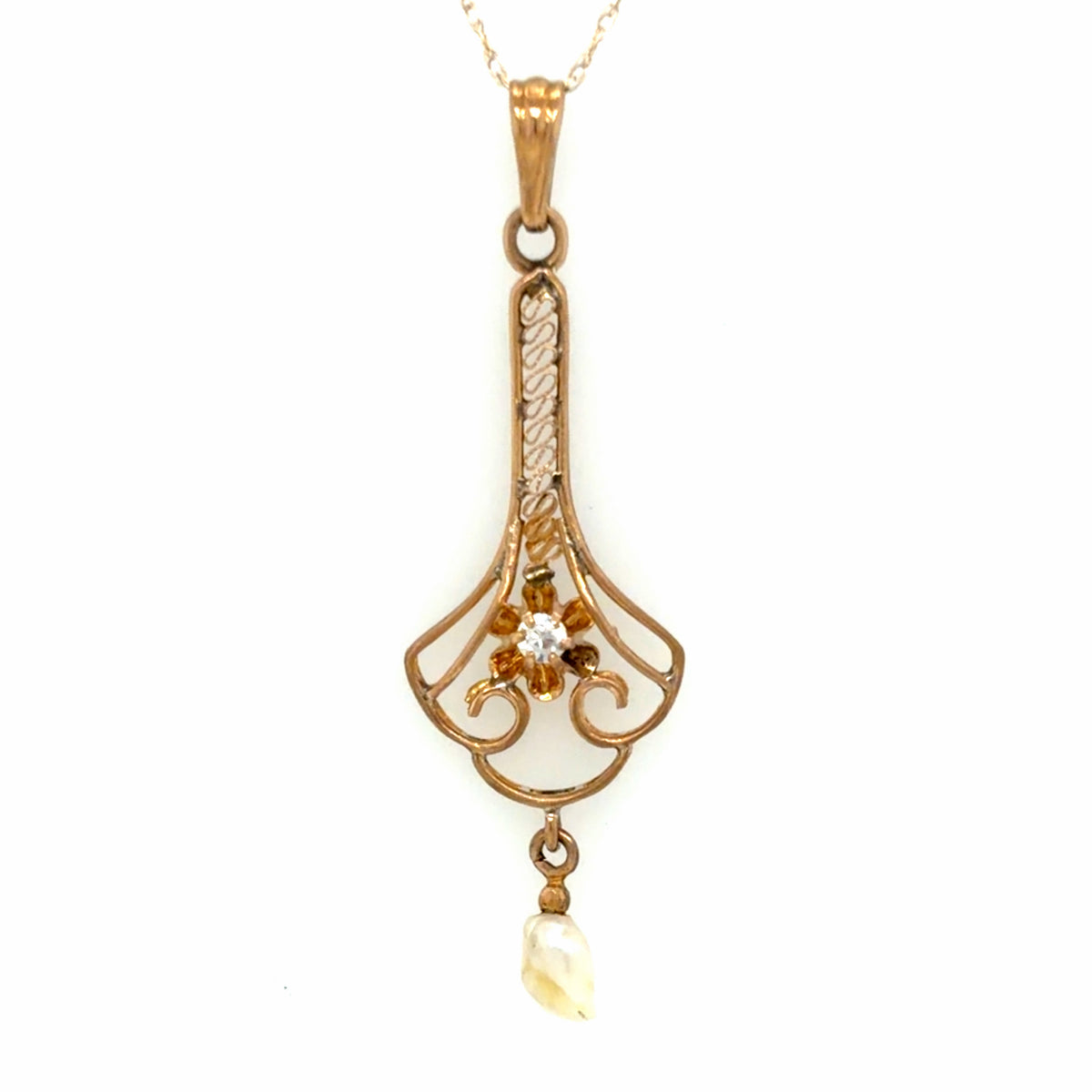 Estate Baroque Pearl Art Nouveau Style Necklace