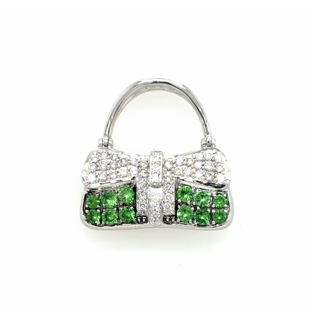 Estate Mirabelle Tsavorite Garnet & DiamondHandbag Pendant