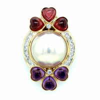 Estate Mabe' Pearl & Gemstone Pendant