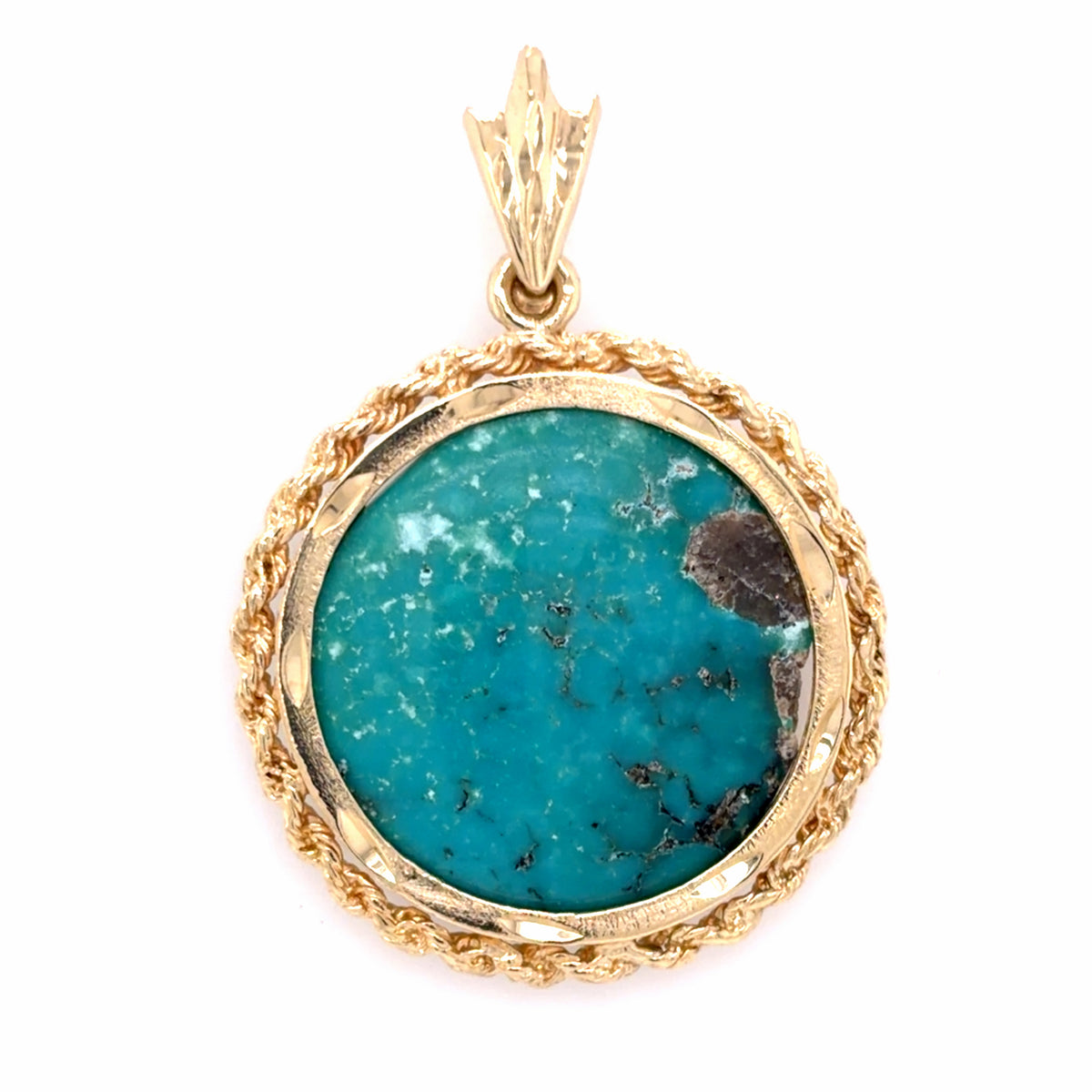 Estate Turquoise and Gold Pendant