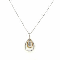 Estate Two-Tone Teardop Pendant Necklace