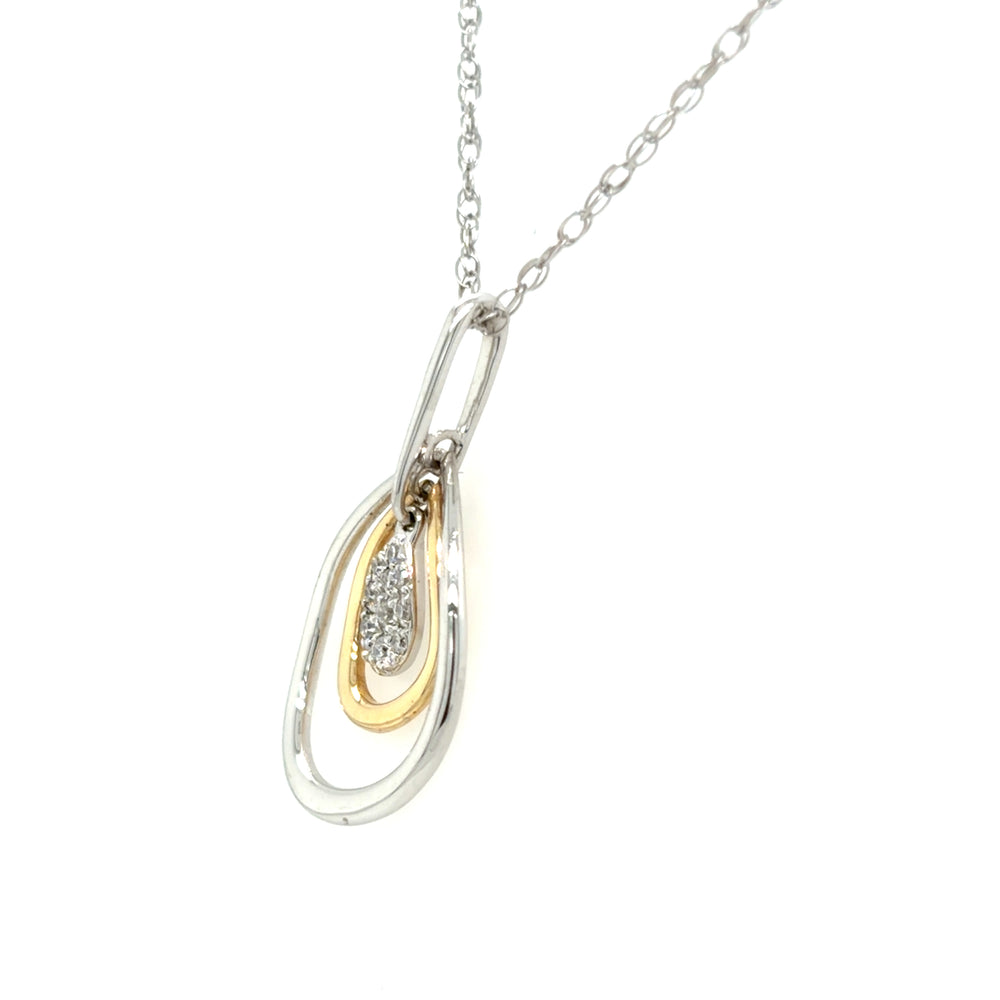 Estate Two-Tone Teardop Pendant Necklace