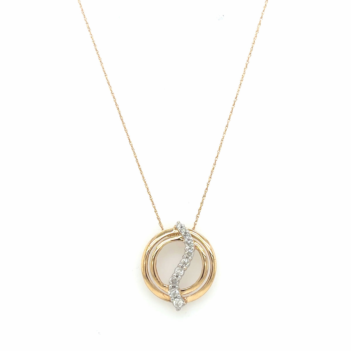 Estate 0.25cttw Diamond Journeys Circle Necklace