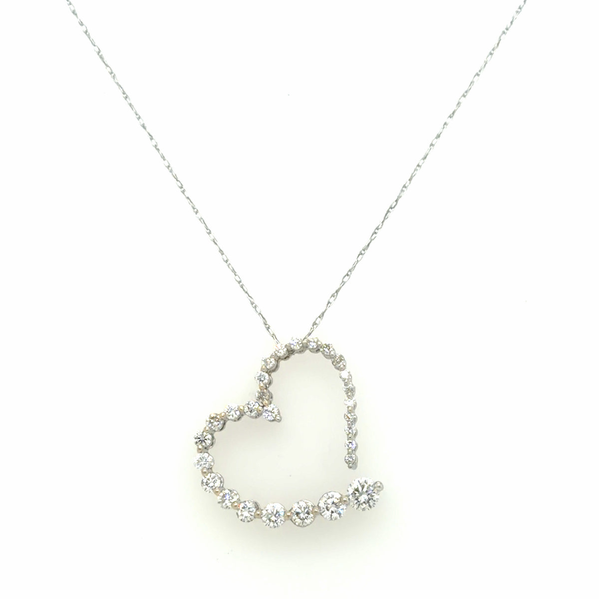 Estate Diamond Heart Journey Necklace
