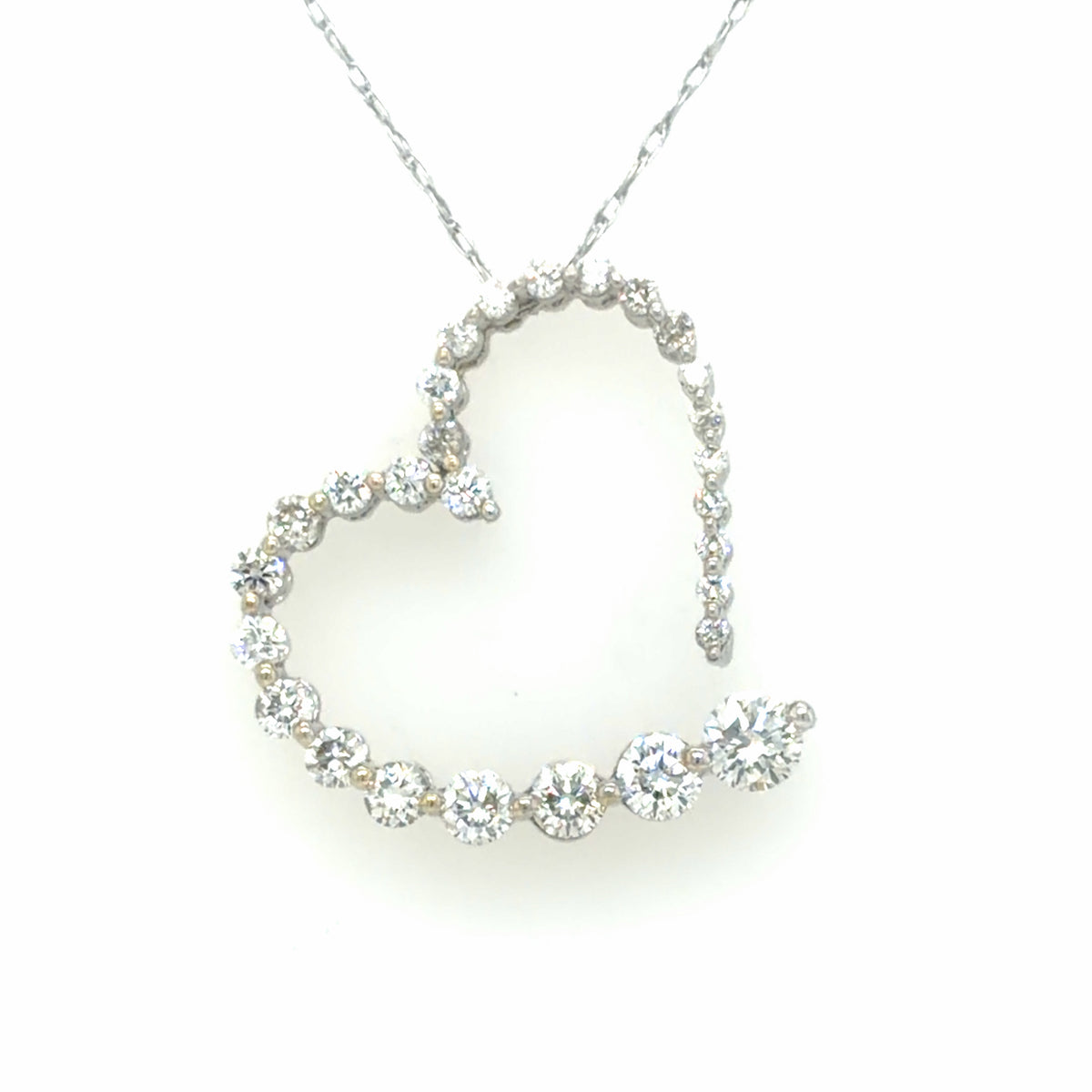 Estate Diamond Heart Journey Necklace