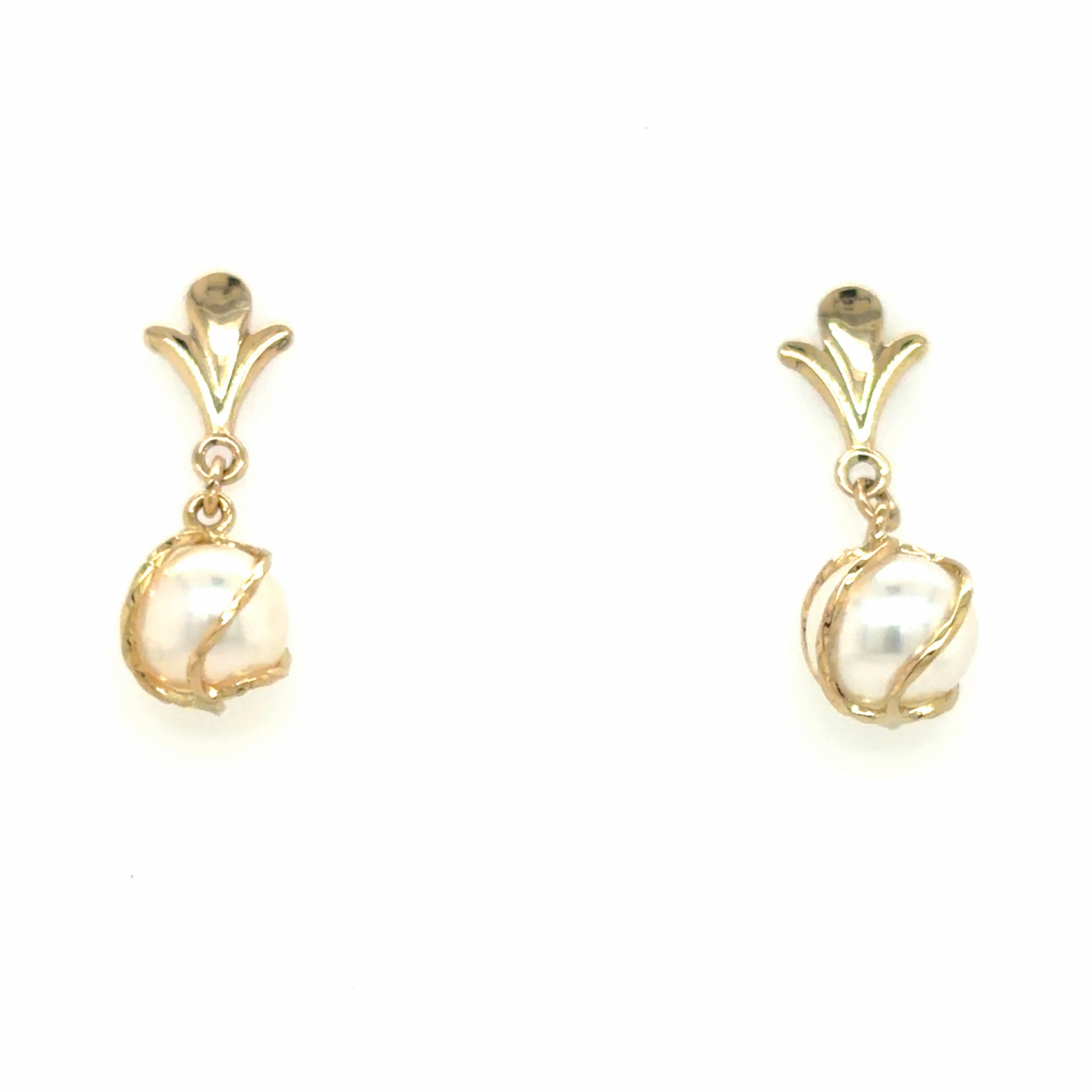 Estate Pair Pearl Dangle Earrings