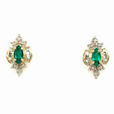 Estate Lab Grown Emerald Earrings