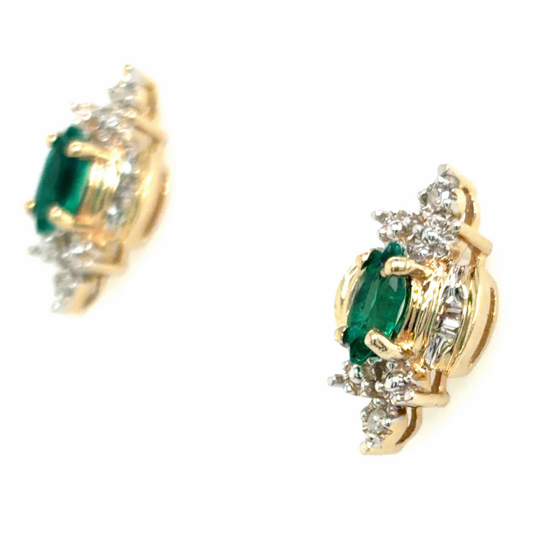 Estate Lab Grown Emerald Earrings
