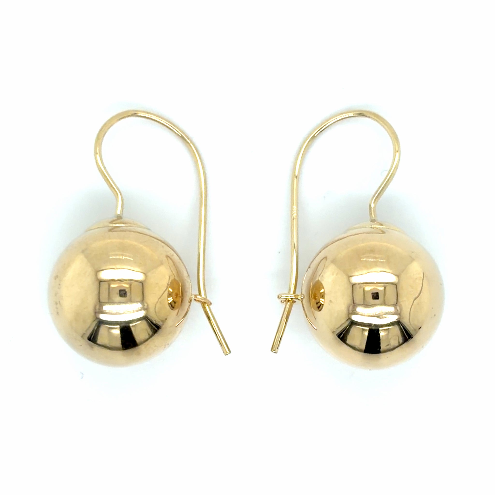 Estate Pair 12.5mm Polished Ball Earrings