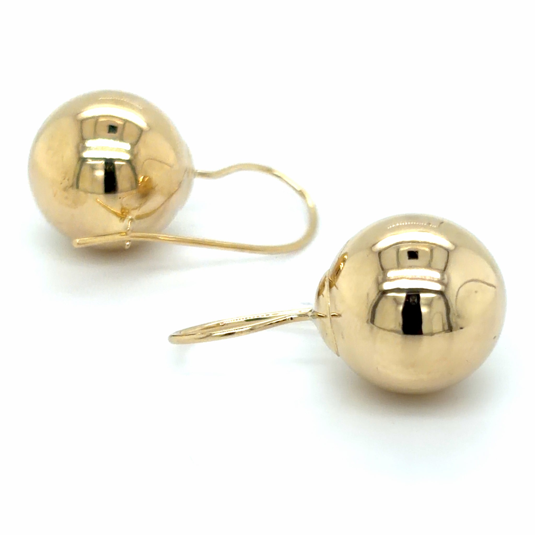 Estate Pair 12.5mm Polished Ball Earrings