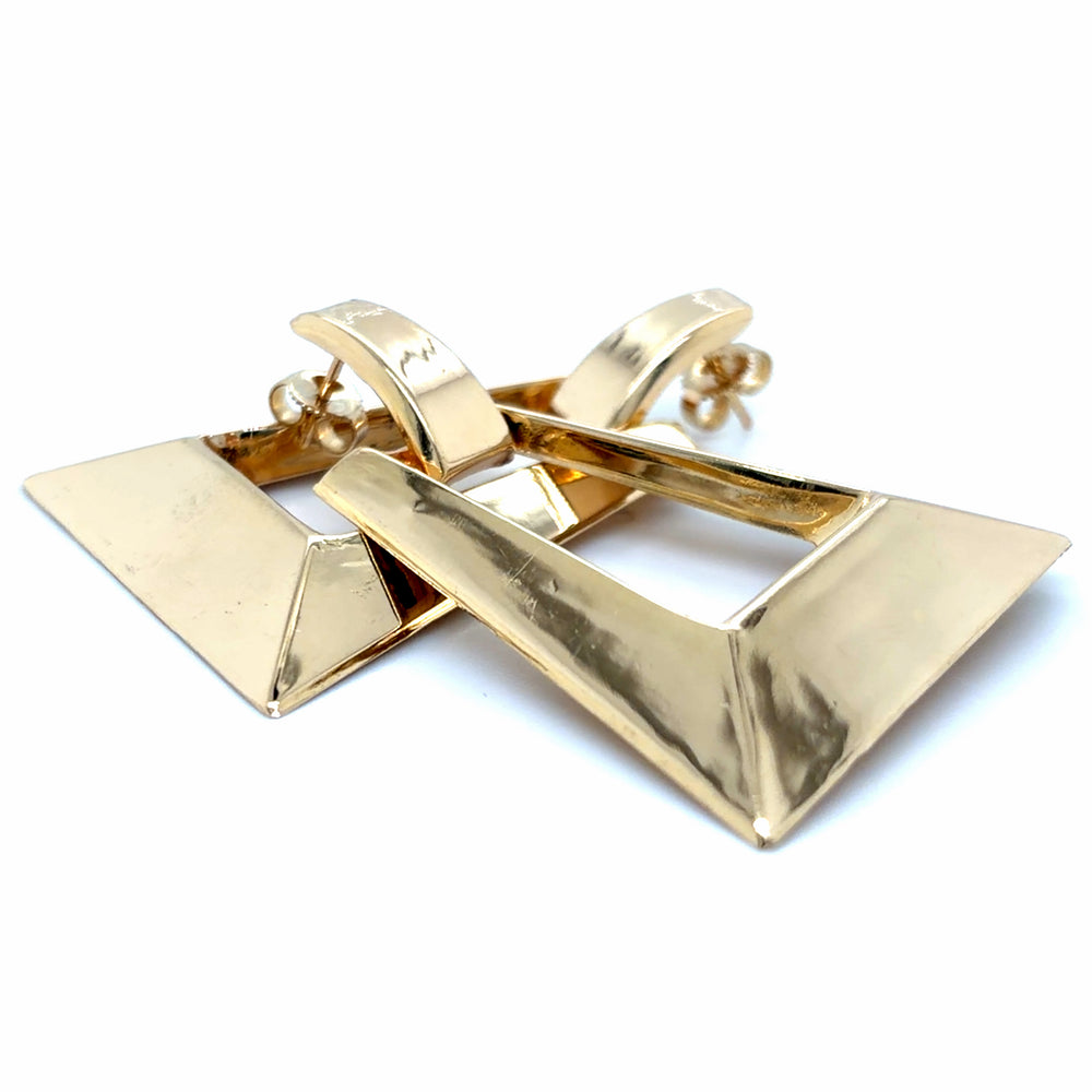 Estate Pair Geometric Door Knocker Earrings