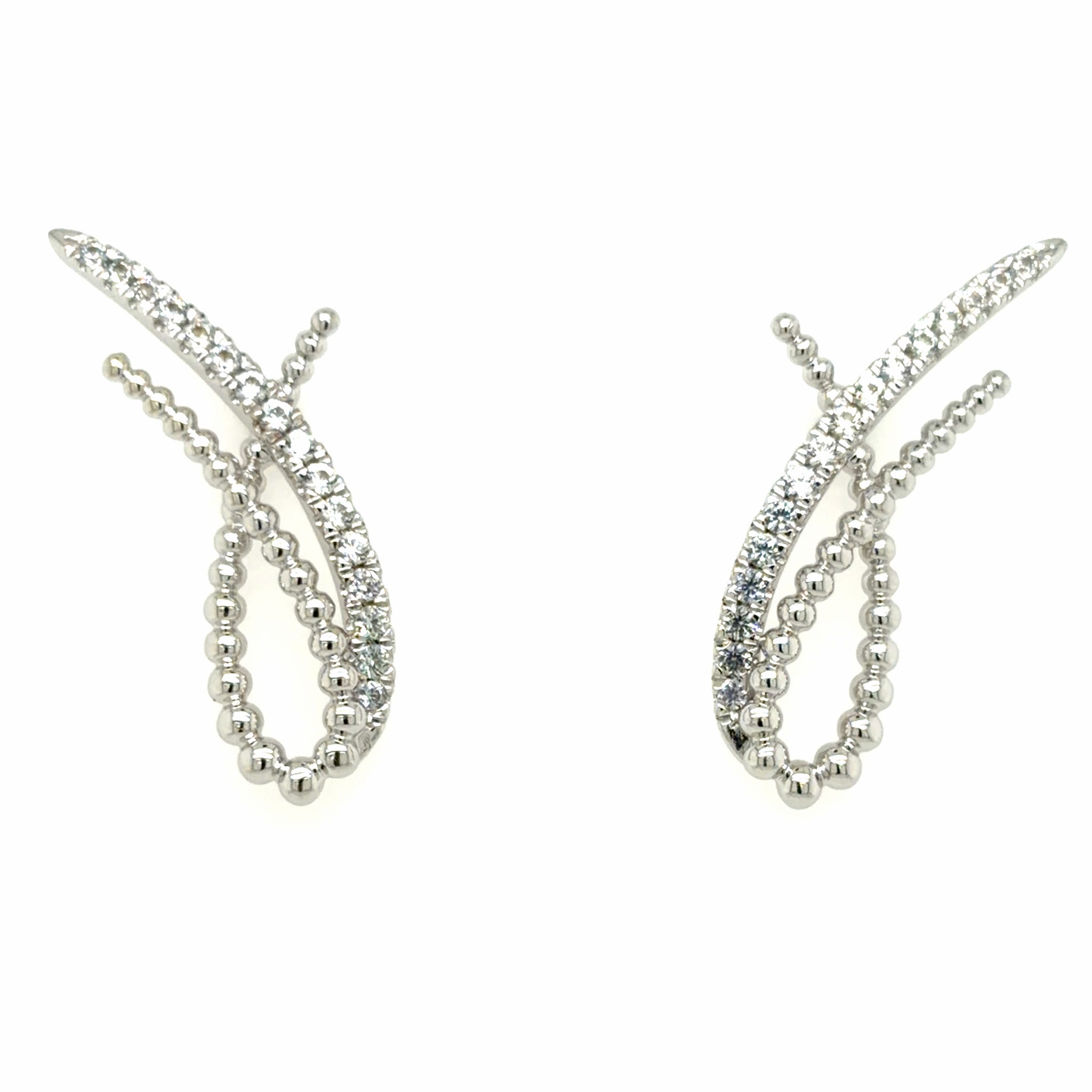 Estate Gabriel & Co. White Sapphire Bujukan Earrings