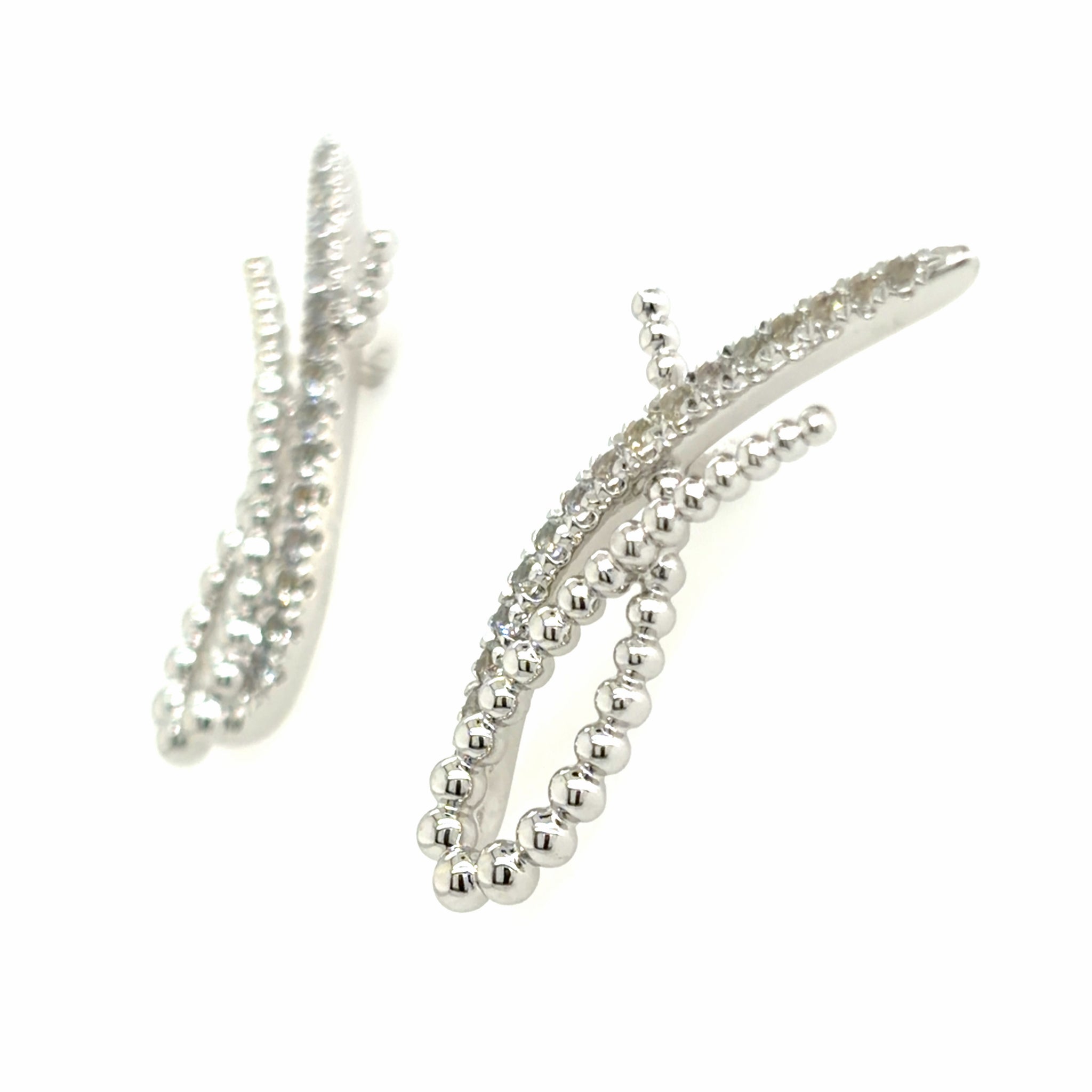 Estate Gabriel & Co. White Sapphire Bujukan Earrings