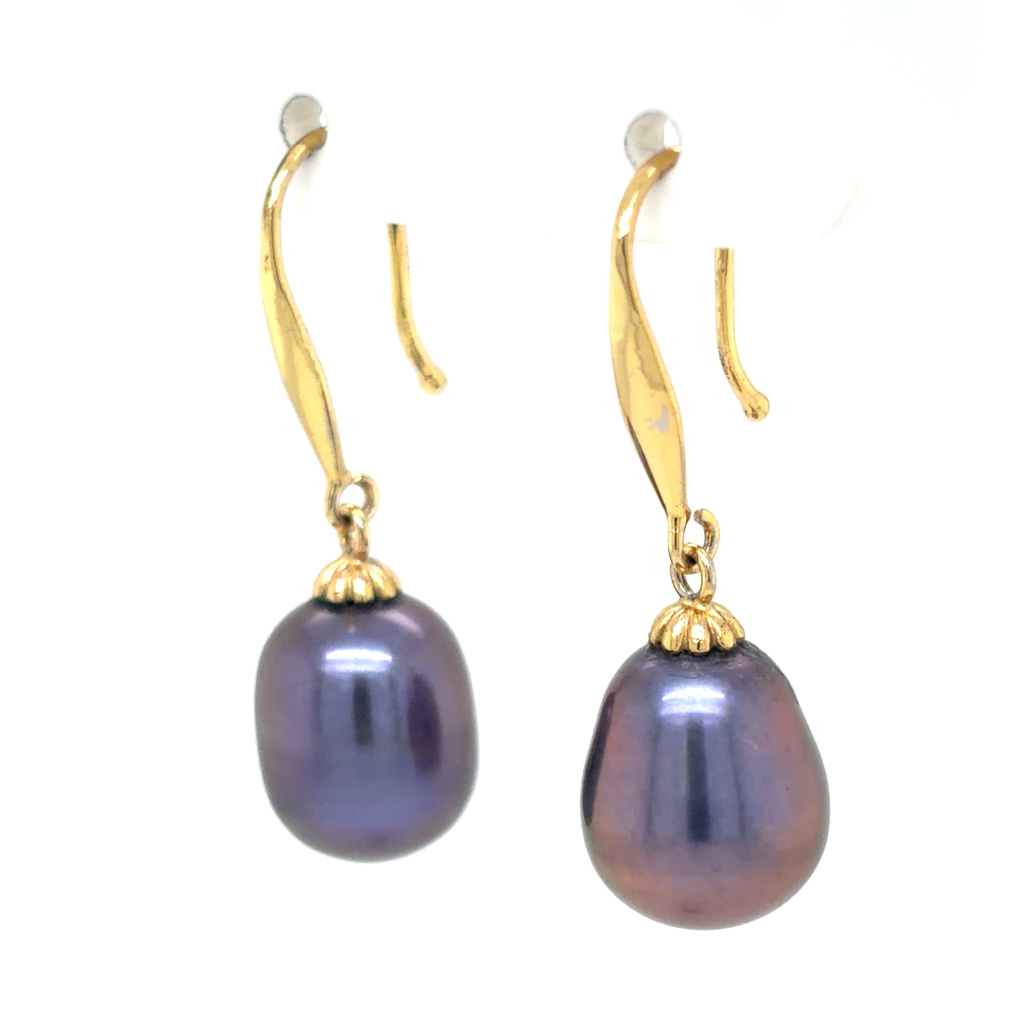 Estate Pair Tahitian Pearl Drop Earrings
