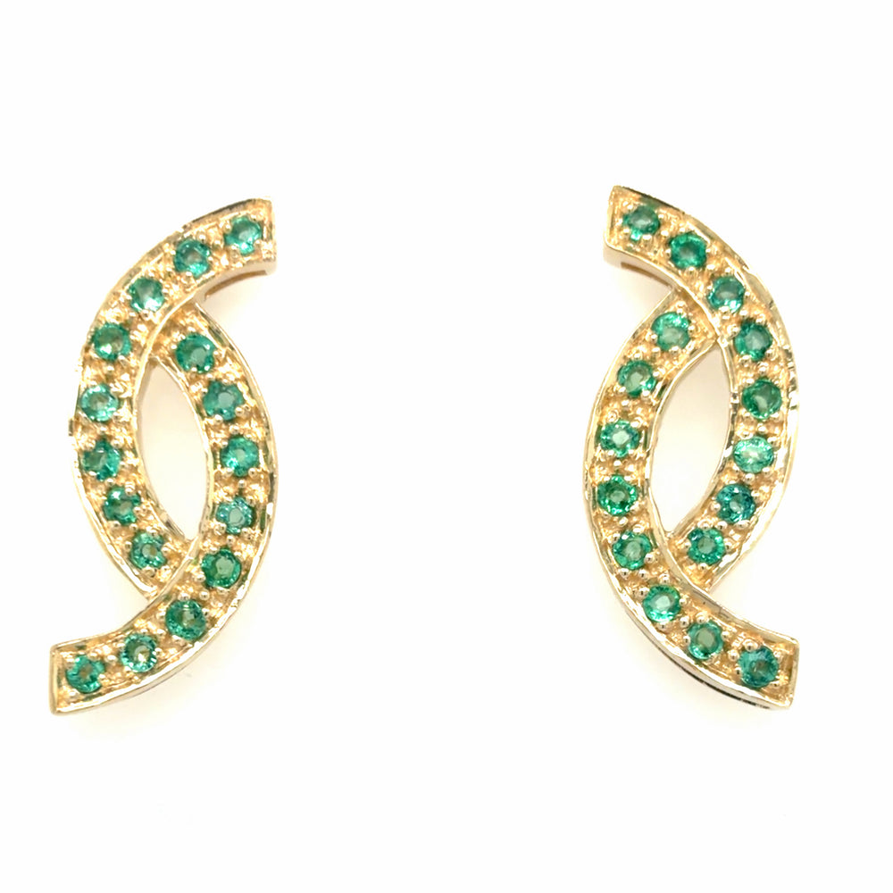 Estate Pair Green Tourmaline Earrings