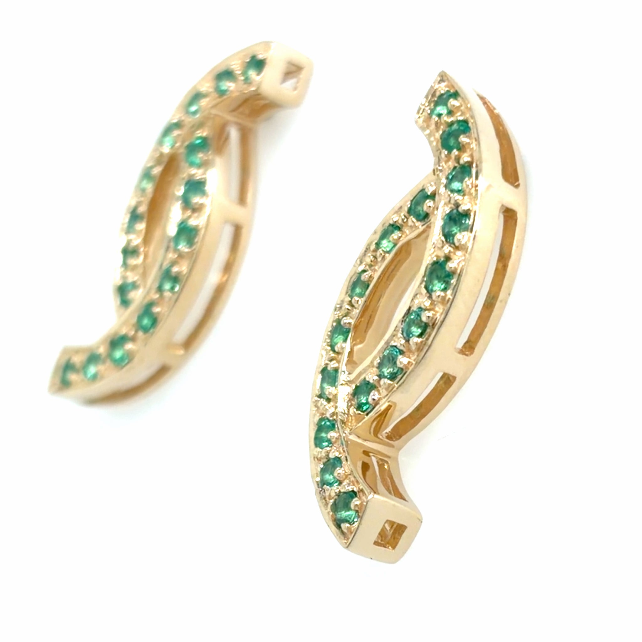 Estate Pair Green Tourmaline Earrings