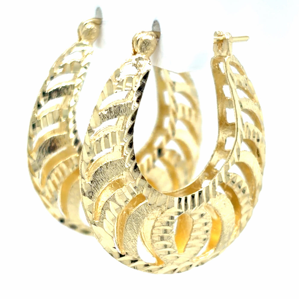 Estate Diamond Cut & Matte Finish Hoops