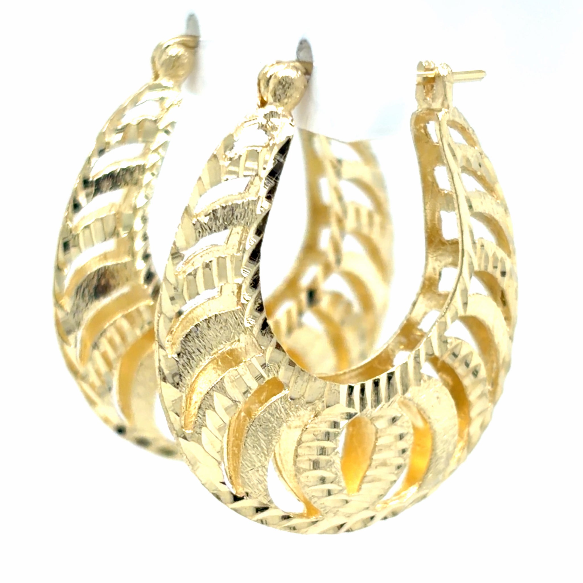 Estate Diamond Cut & Matte Finish Hoops