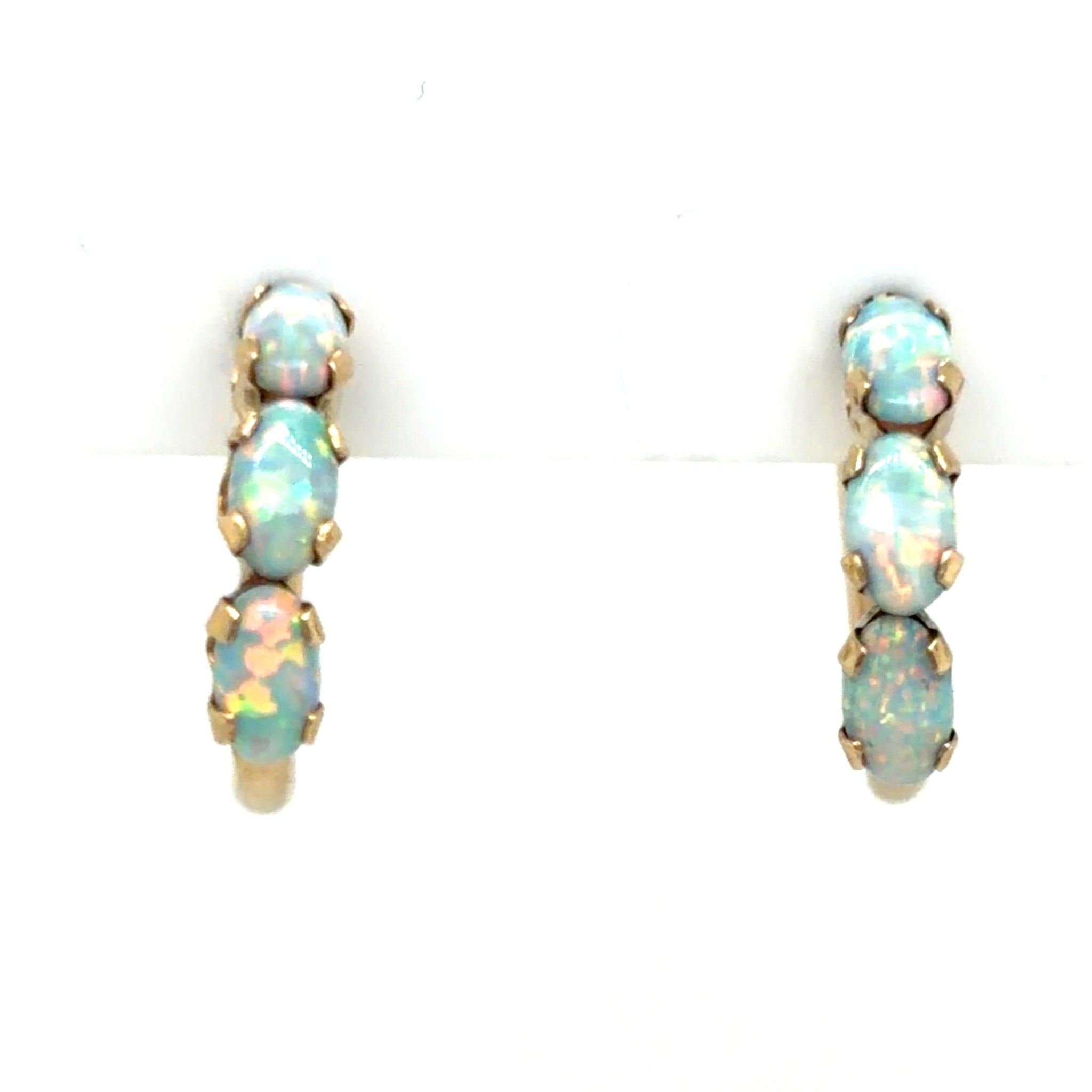 Estate Small Opal Hoops