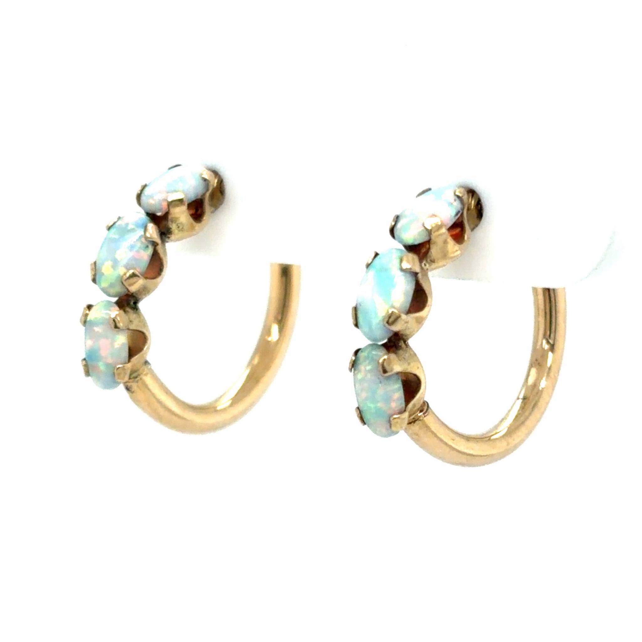 Estate Small Opal Hoops