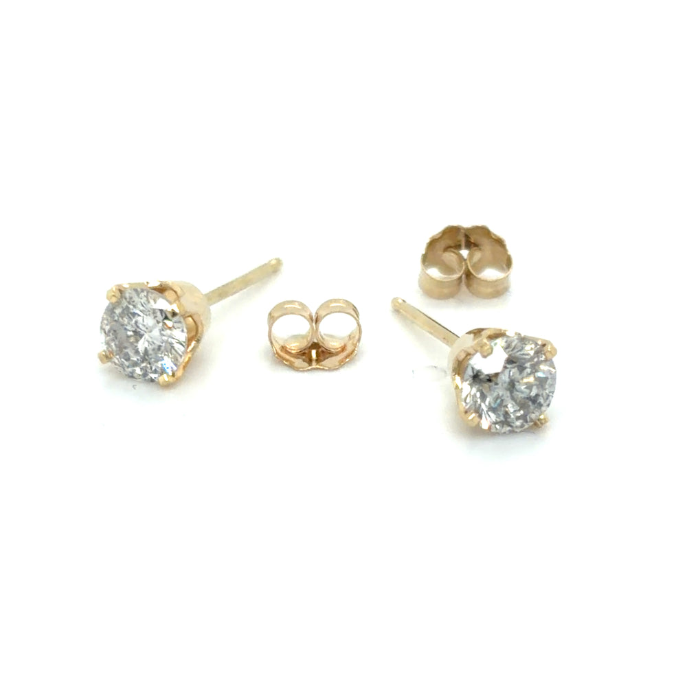 Estate Pair 0.94cttw Diamond Studs